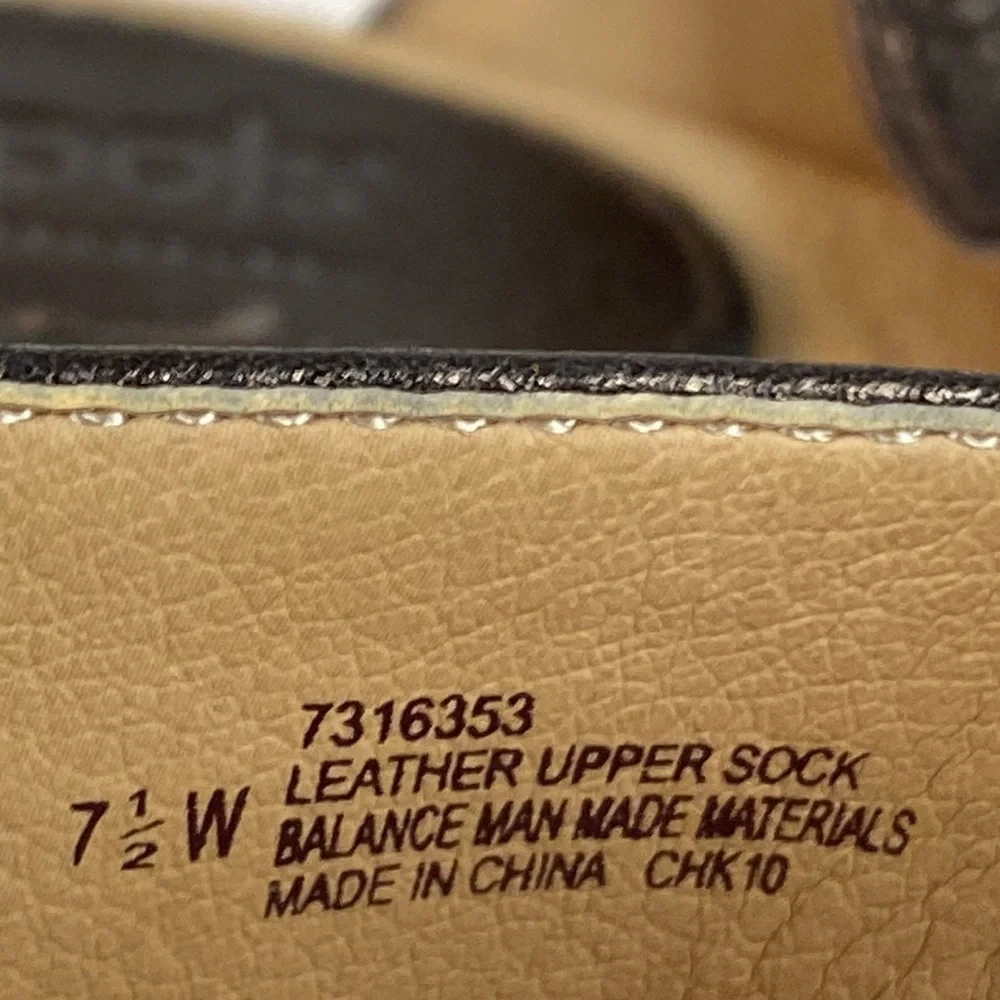 Softspots Bronze Leather Wedge Sandals Size 7.5 W